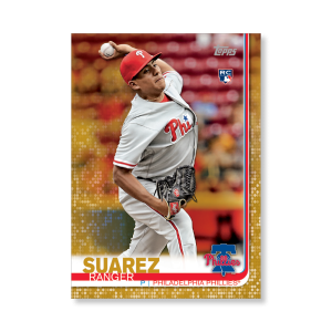 2019 Topps Series 1 Baseball Ranger Suarez Base Poster - #'d to 1- artbble-pos-19tbb1-1431-gold-s