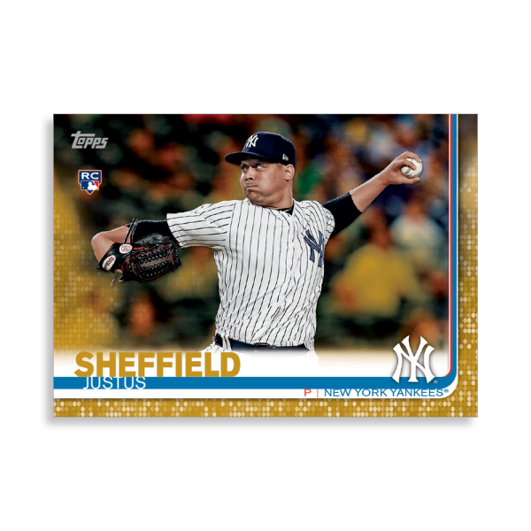 2019 Topps Series 1 Baseball Justus Sheffield Base Poster - #'d to 1- artbble-pos-19tbb1-1436-gold-s