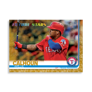 2019 Topps Series 1 Baseball Willie Calhoun Base Poster - #'d to 1- artbble-pos-19tbb1-1508-gold-s