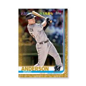 2019 Topps Series 1 Baseball Brian Anderson Base Poster - #'d to 1- artbble-pos-19tbb1-1511-gold-s