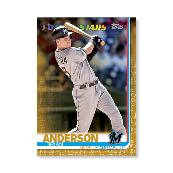2019 Topps Series 1 Baseball Brian Anderson Base Poster - #'d to 1- artbble-pos-19tbb1-1511-gold-s