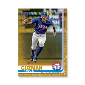 2019 Topps Series 1 Baseball Ronald Guzman Base Poster - #'d to 1- artbble-pos-19tbb1-1516-gold-s