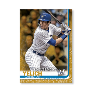 2019 Topps Series 1 Baseball Christian Yelich Base Poster - #'d to 1- artbble-pos-19tbb1-1608-gold-s