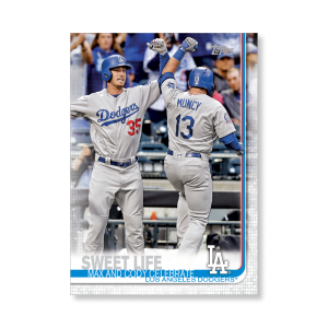 2019 Topps Series 1 Baseball Los Angeles Dodgers Base Poster - #'d to 99- artbble-pos-19tbb1-1908-s