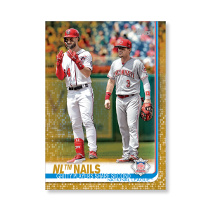 2019 Topps Series 1 Baseball National League Base Poster - #'d to 1- artbble-pos-19tbb1-1910-gold-s