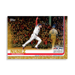 2019 Topps Series 1 Baseball Eduardo Nunez Base Poster - #'d to 1- artbble-pos-19tbb1-1921-gold-s