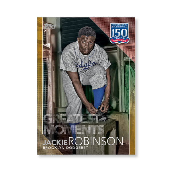 2019 Topps Series 1 Baseball Jackie Robinson 150 Years Of Professional Baseball Poster - #'d to 1- artbble-pos-19tbb1-2002-gold-s