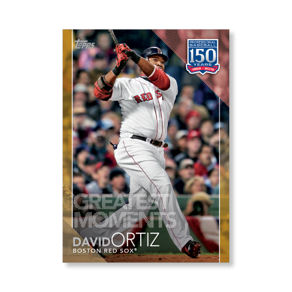 2019 Topps Series 1 Baseball David Ortiz 150 Years Of Professional Baseball Poster - #'d to 1- artbble-pos-19tbb1-2036-gold-s