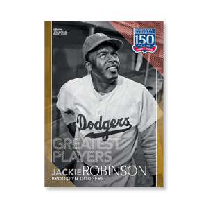 2019 Topps Series 1 Baseball Jackie Robinson 150 Years Of Professional Baseball Poster - #'d to 1- artbble-pos-19tbb1-2056-gold-s