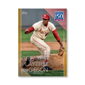 2019 Topps Series 1 Baseball Bob Gibson 150 Years Of Professional Baseball Poster - #'d to 1- artbble-pos-19tbb1-2057-gold-s