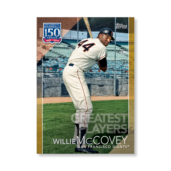 2019 Topps Series 1 Baseball Willie McCovey 150 Years Of Professional Baseball Poster - #'d to 1- artbble-pos-19tbb1-2059-gold-s
