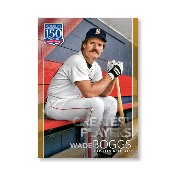 2019 Topps Series 1 Baseball Wade Boggs 150 Years Of Professional Baseball Poster - #'d to 1- artbble-pos-19tbb1-2067-gold-s