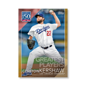 2019 Topps Series 1 Baseball Clayton Kershaw 150 Years Of Professional Baseball Poster - #'d to 1- artbble-pos-19tbb1-2074-gold-s
