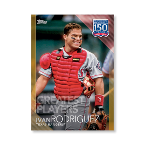 2019 Topps Series 1 Baseball Ivan Rodriguez 150 Years Of Professional Baseball Poster - #'d to 1- artbble-pos-19tbb1-2080-gold-s