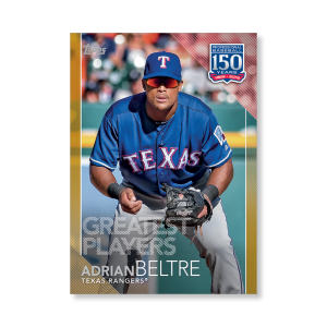 2019 Topps Series 1 Baseball Adrian Beltre 150 Years Of Professional Baseball Poster - #'d to 1- artbble-pos-19tbb1-2096-gold-s