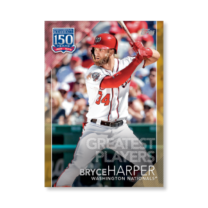 2019 Topps Series 1 Baseball Bryce Harper 150 Years Of Professional Baseball Poster - #'d to 1- artbble-pos-19tbb1-2099-gold-s