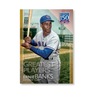 2019 Topps Series 1 Baseball Ernie Banks 150 Years Of Professional Baseball Poster - #'d to 1- artbble-pos-19tbb1-2100-gold-s
