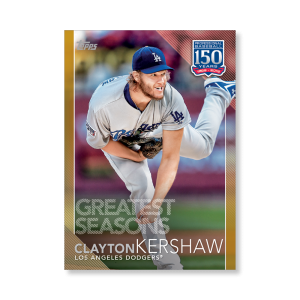2019 Topps Series 1 Baseball Clayton Kershaw 150 Years Of Professional Baseball Poster - #'d to 1- artbble-pos-19tbb1-2112-gold-s