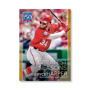 2019 Topps Series 1 Baseball Bryce Harper 150 Years Of Professional Baseball Poster - #'d to 1- artbble-pos-19tbb1-2122-gold-s