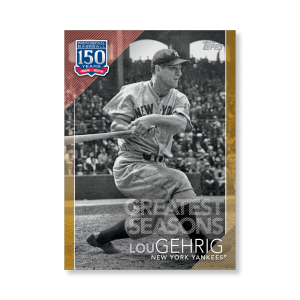 2019 Topps Series 1 Baseball Lou Gehrig 150 Years Of Professional Baseball Poster - #'d to 1- artbble-pos-19tbb1-2151-gold-s