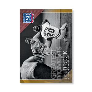 2019 Topps Series 1 Baseball Lou Brock 150 Years Of Professional Baseball Poster - #'d to 1- artbble-pos-19tbb1-2178-gold-s