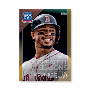 2019 Topps Series 1 Baseball Mookie Betts 150 Years Of Professional Baseball Poster - #'d to 1- artbble-pos-19tbb1-2184-gold-s