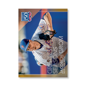 2019 Topps Series 1 Baseball Jacob deGrom 150 Years Of Professional Baseball Poster - #'d to 1- artbble-pos-19tbb1-2186-gold-s