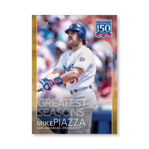 2019 Topps Series 1 Baseball Mike Piazza 150 Years Of Professional Baseball Poster - #'d to 1- artbble-pos-19tbb1-2188-gold-s