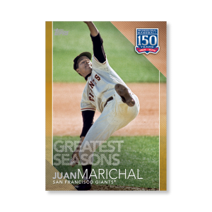 2019 Topps Series 1 Baseball Juan Marichal 150 Years Of Professional Baseball Poster - #'d to 1- artbble-pos-19tbb1-2189-gold-s
