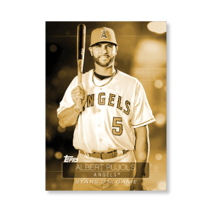 2019 Topps Series 1 Baseball Albert Pujols Superstars Of Baseball Poster - #'d to 1- artbble-pos-19tbb1-2202-gold-s