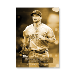 2019 Topps Series 1 Baseball Andrew Benintendi Superstars Of Baseball Poster - #'d to 1- artbble-pos-19tbb1-2215-gold-s