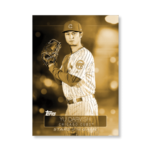 2019 Topps Series 1 Baseball Yu Darvish Superstars Of Baseball Poster - #'d to 1- artbble-pos-19tbb1-2221-gold-s