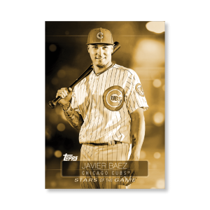 2019 Topps Series 1 Baseball Javier Baez Superstars Of Baseball Poster - #'d to 1- artbble-pos-19tbb1-2222-gold-s
