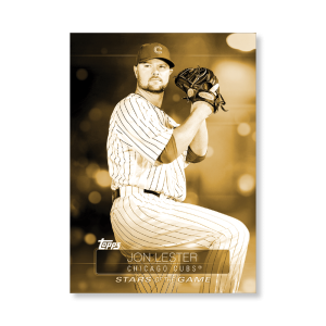2019 Topps Series 1 Baseball Jon Lester Superstars Of Baseball Poster - #'d to 1- artbble-pos-19tbb1-2224-gold-s