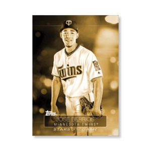 2019 Topps Series 1 Baseball Jose Berrios Superstars Of Baseball Poster - #'d to 1- artbble-pos-19tbb1-2257-gold-s