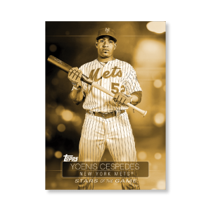 2019 Topps Series 1 Baseball Yoenis Cespedes Superstars Of Baseball Poster - #'d to 1- artbble-pos-19tbb1-2260-gold-s