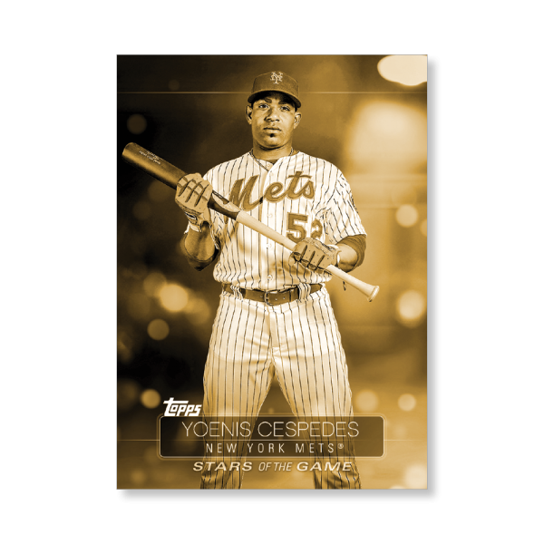 2019 Topps Series 1 Baseball Yoenis Cespedes Superstars Of Baseball Poster - #'d to 1- artbble-pos-19tbb1-2260-gold-s