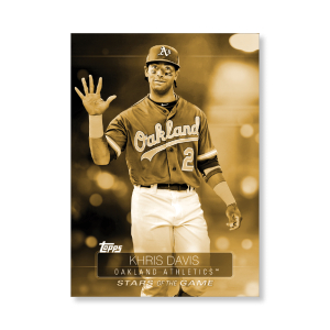 2019 Topps Series 1 Baseball Khris Davis Superstars Of Baseball Poster - #'d to 1- artbble-pos-19tbb1-2269-gold-s