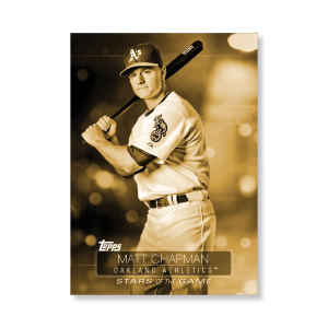2019 Topps Series 1 Baseball Matt Chapman Superstars Of Baseball Poster - #'d to 1- artbble-pos-19tbb1-2270-gold-s