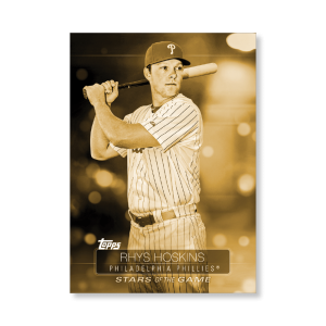 2019 Topps Series 1 Baseball Rhys Hoskins Superstars Of Baseball Poster - #'d to 1- artbble-pos-19tbb1-2271-gold-s