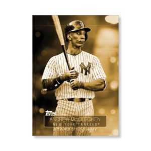 2019 Topps Series 1 Baseball Andrew McCutchen Superstars Of Baseball Poster - #'d to 1- artbble-pos-19tbb1-2277-gold-s