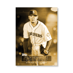 2019 Topps Series 1 Baseball Felix Hernandez Superstars Of Baseball Poster - #'d to 1- artbble-pos-19tbb1-2279-gold-s