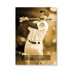 2019 Topps Series 1 Baseball Robinson Cano Superstars Of Baseball Poster - #'d to 1- artbble-pos-19tbb1-2280-gold-s