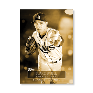 2019 Topps Series 1 Baseball Blake Snell Superstars Of Baseball Poster - #'d to 1- artbble-pos-19tbb1-2290-gold-s