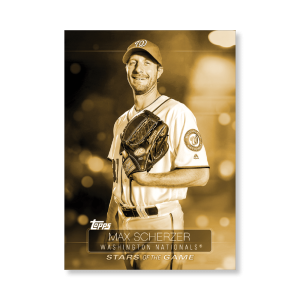 2019 Topps Series 1 Baseball Max Scherzer Superstars Of Baseball Poster - #'d to 1- artbble-pos-19tbb1-2297-gold-s