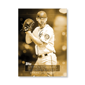 2019 Topps Series 1 Baseball Stephen Strasburg Superstars Of Baseball Poster - #'d to 1- artbble-pos-19tbb1-2299-gold-s