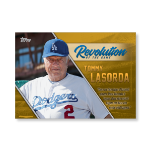 2019 Topps Series 1 Baseball Tommy Lasorda Revolution Of The Game Poster - #'d to 1- artbble-pos-19tbb1-2471-gold-s