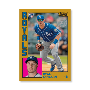 2019 Topps Series 1 Baseball Ryan O'Hearn 1984 Topps Baseball Poster - #'d to 1- artbble-pos-19tbb1-2492-gold-s