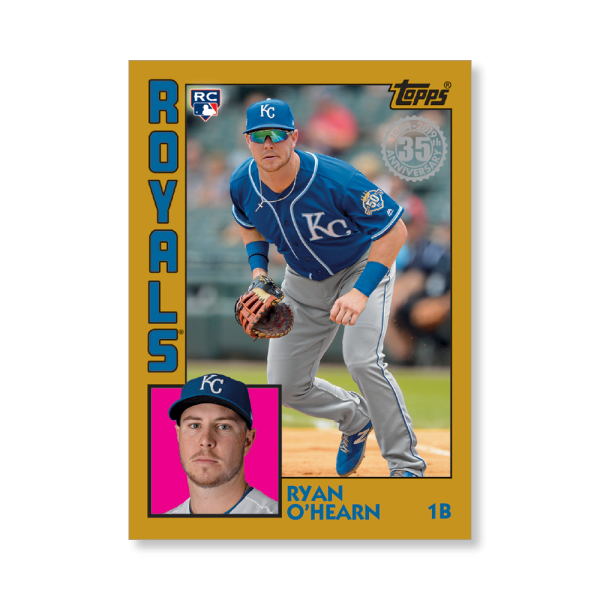 2019 Topps Series 1 Baseball Ryan O'Hearn 1984 Topps Baseball Poster - #'d to 1- artbble-pos-19tbb1-2492-gold-s