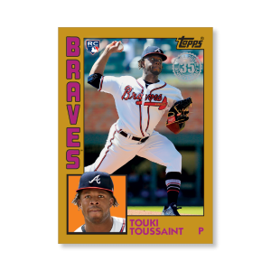 2019 Topps Series 1 Baseball Touki Toussaint 1984 Topps Baseball Poster - #'d to 1- artbble-pos-19tbb1-2496-gold-s